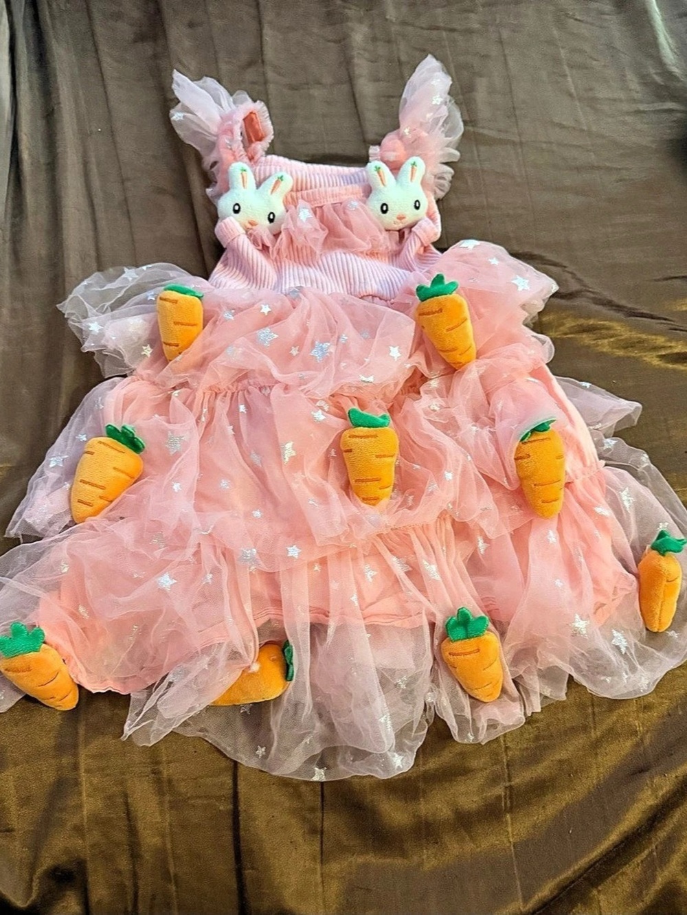 Pink Carrot Detail Party Dress